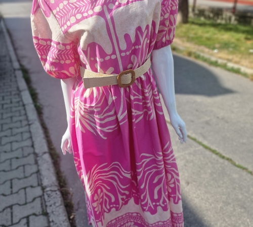 Dlhé ružové šaty 