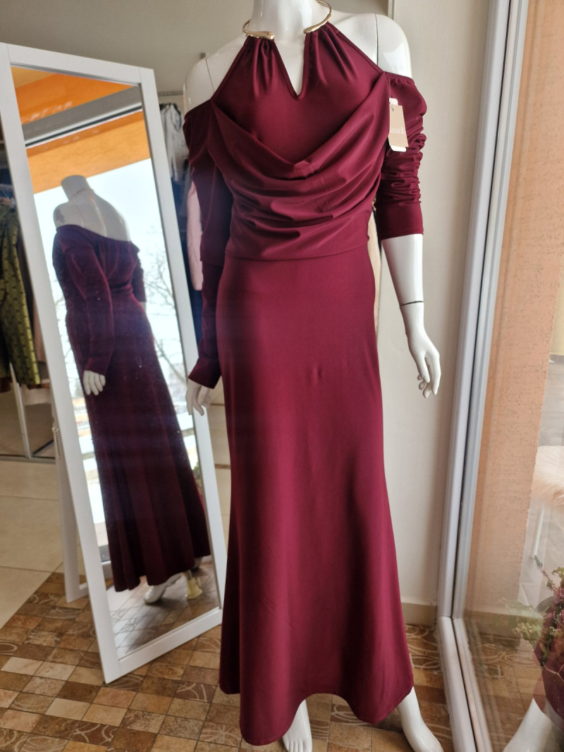 Bordó spoločenské šaty 