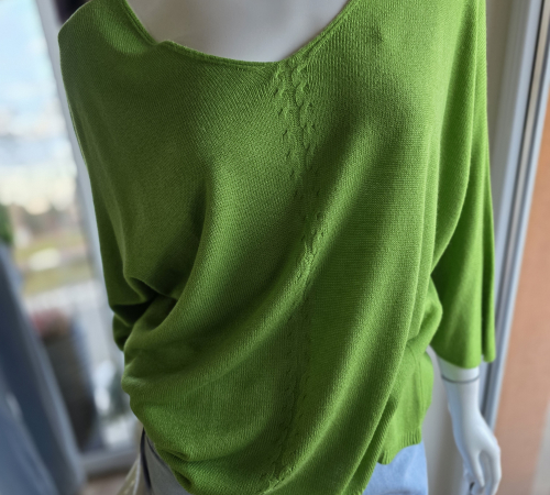Hráškový basic pulóver
