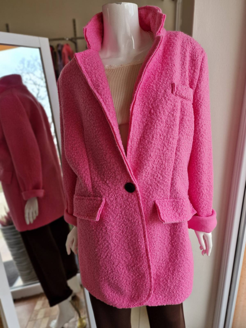 Ružový teddy kabátik 