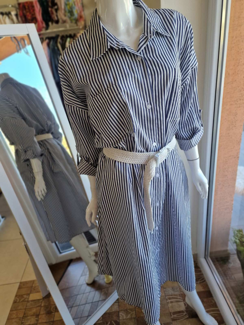Košeľové šaty pásik 